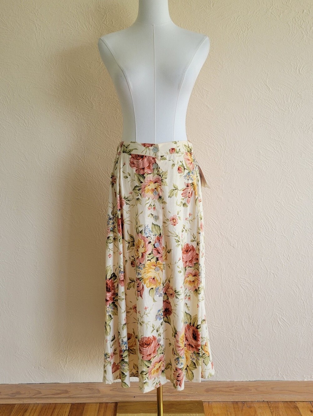 Marisa Christina | Vintage Linen Blend Midi Skirt